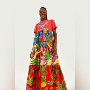 Farm Rio-A Brasileira Midi T-Shirt Dress size medium excellent condition
